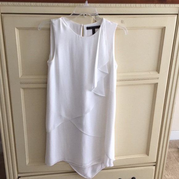 BCBGMaxAzria Dresses & Skirts - BCBG MaxAzria white silk asymmetrical shift